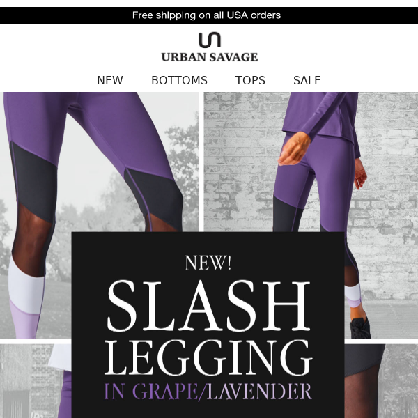 Sleek & Chic: Our Slash Legging in Grape/Lavender!