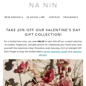 Take 20% Off Our Valentine's Collection!