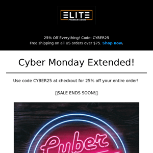 Cyber Monday Sale Extended! Take 25% off your entire order! Use code CYBER25 at checkout!