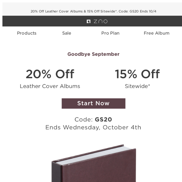 Select Leather Cover Albums and Enjoy 20% Off!