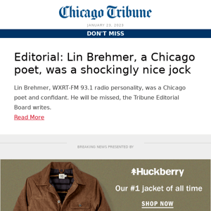 Editorial: Lin Brehmer, a Chicago poet, was a shockingly nice jock