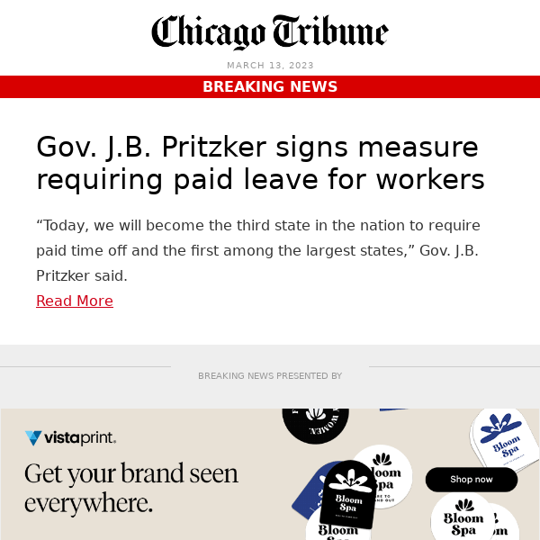 Gov. J.B. Pritzker signs measure requiring paid leave for workers