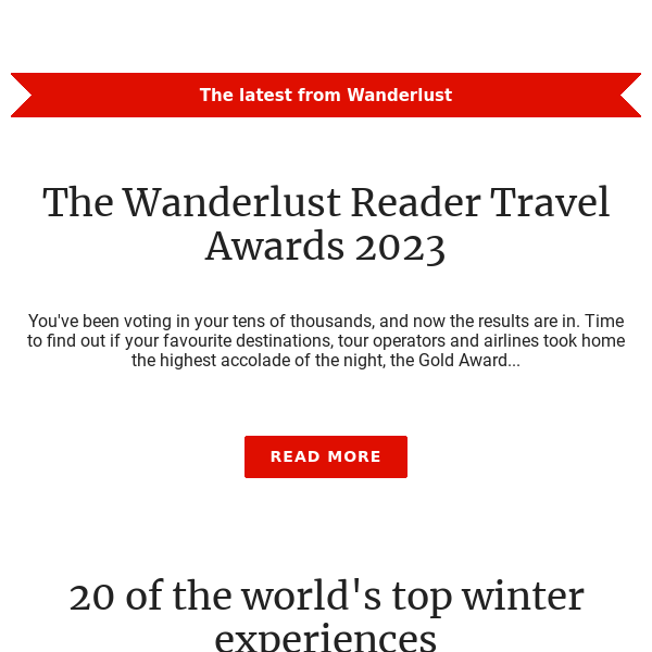 Wanderlust Reader Travel Awards 2023 results, World's top winter  experiences