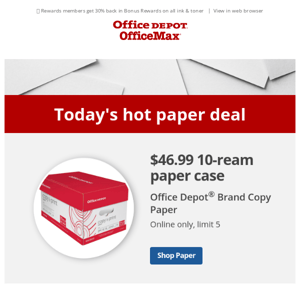 Today's ♨️ HOT paper deal is here > > > $46.99 10-ream paper case