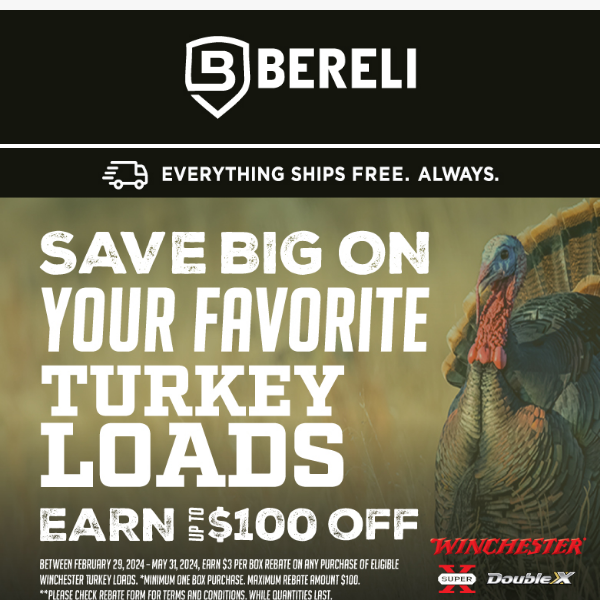 🦃 Take $100 Off Winchester Turkey Loads with Rebate!