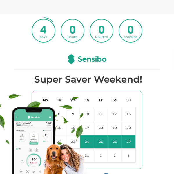 Sensibo Weekend Super Saver: Enjoy Up to 40% Off!