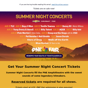 Get Summer Night Concerts Tickets Today