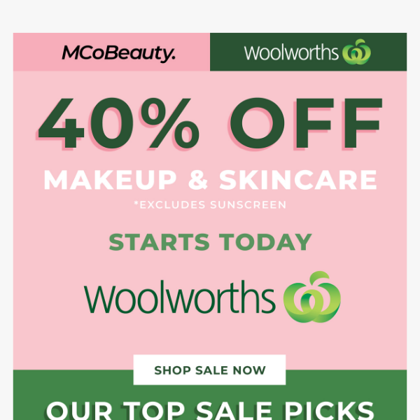 40% off at Woolworths starts NOW! 😍