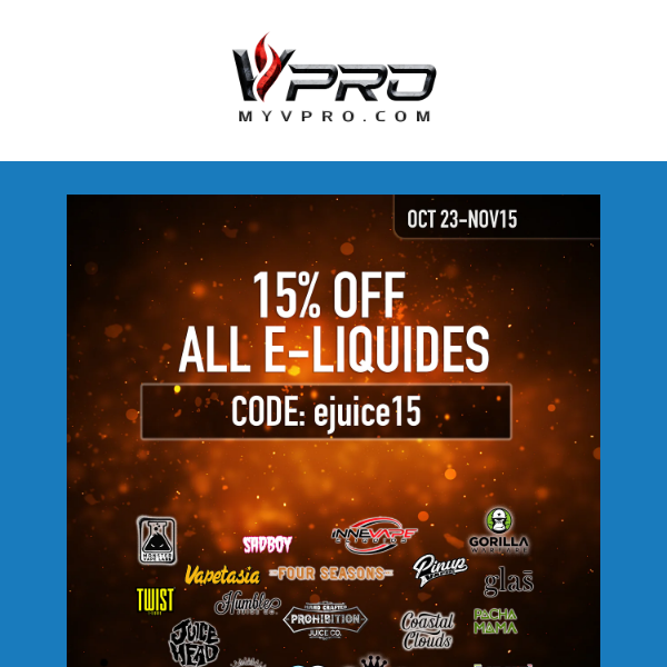 15% off all e-liquids with code: ejuice15