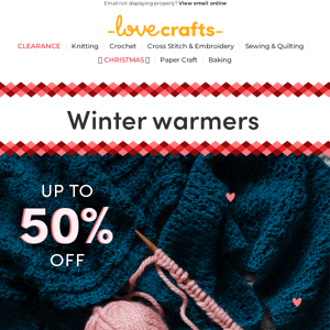Save up to 50% on winter warmers 🧶
