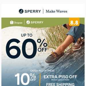 Grab all of Sperry's amazing deals at 8.8! 🛍️