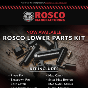 Rosco Lower Parts Kits Now Available!