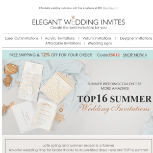 TOP 16 SUMMER Invitations with 12% Off