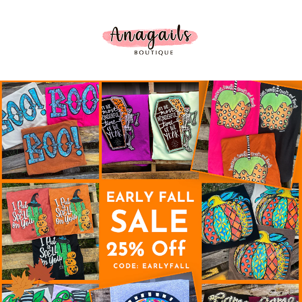 . 🎉🍁  EARLY FALL Sale!  25% Off All Anagails