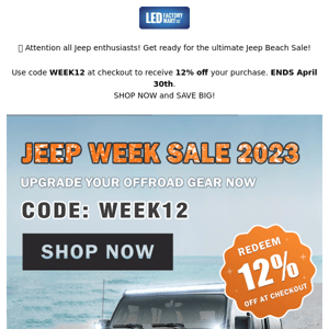 🤩 Jeep Enthusiasts Attention!  Daytona Jeep Beach Sales Begin