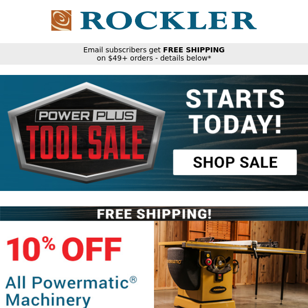 New Tool Deals Start Today—10% OFF All Powermatic!