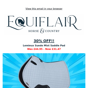Deal of The Day - 30% Off Lemieux Mist Saddle Pad