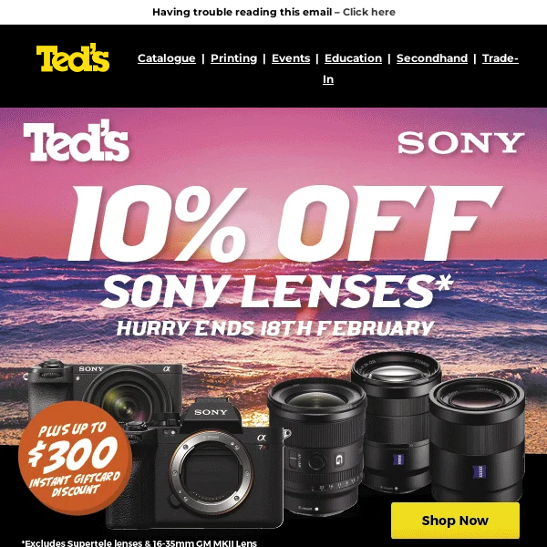 ⏰ Don't Miss Out! Save 10% on Sony Lenses Now ⏰