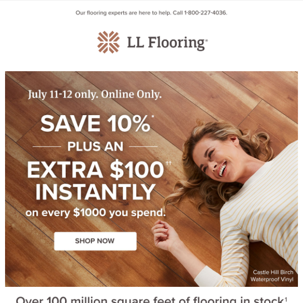 2 DAYS ONLY | Extra $100 off every $1000 you spend!!