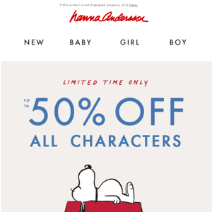 Limited Time! Up to 50% off ALL Characters