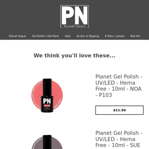 We think you'll love: Planet Gel Polish - UV/LED - Hema Free - 10ml - NOA - P103 and more...