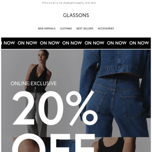 20% OFF SITEWIDE ON NOW