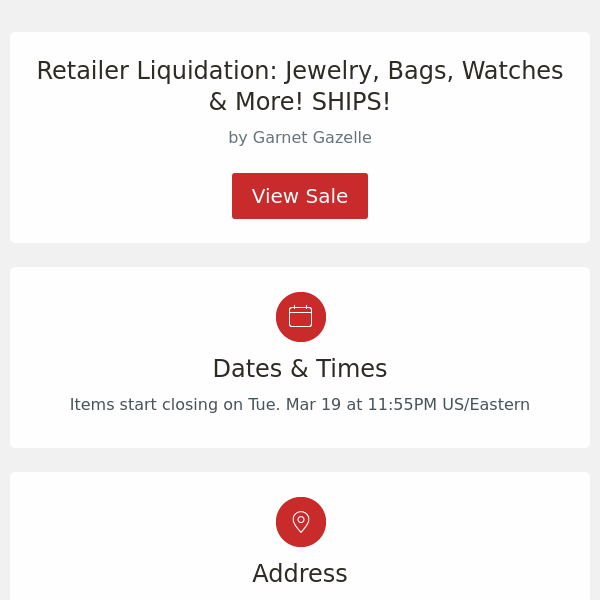 Retailer Liquidation: Jewelry, Bags, Watches & More! SHIPS!