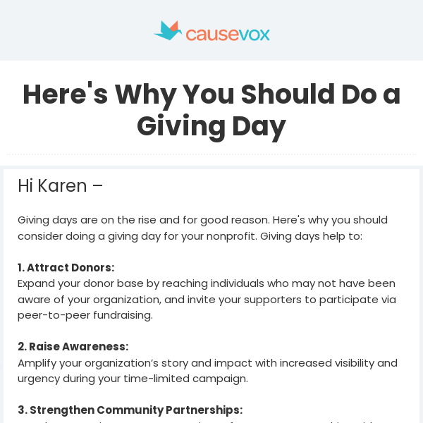 Here's Why You Should Do a Giving Day