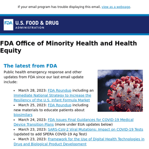 Register now to share your long COVID experience with FDA | Transition plans for COVID-19 related medical devices