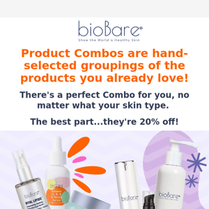 Get a complexion people notice with bioBare Product Combos!