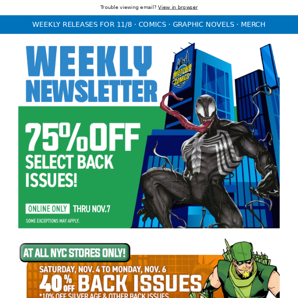 75% Off Select Back Issues, Spider-Man Gang War, Batman #139, New Punisher #1, Thanos #1, Fall of X, DC Manga, Uncanny Spider-Man, & More!