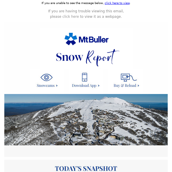 Mt Buller Snow Report - 3 August