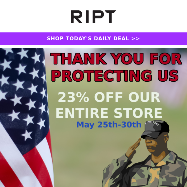 Sitewide Memorial Day Sale - Ends Soon!