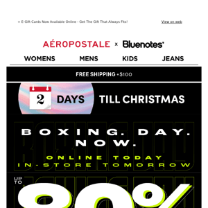 BOXING DAY NOW: UP TO 80% OFF E-V-E-R-Y-T-H-I-N-G DEALS FROM $2.99 - ONLINE ONLY