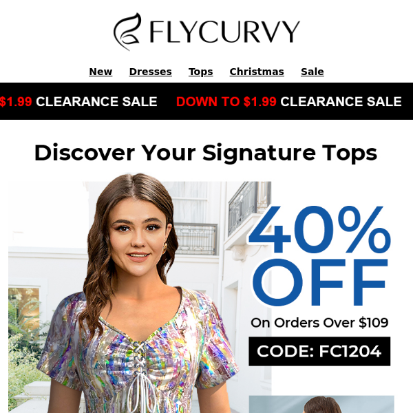 💗FlyCurvy.40% OFF Tops Delights: Elevate Your Style with Incredible Discounts!