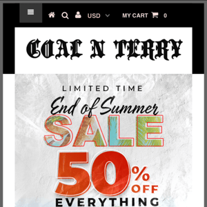 End Of Summer Sale 50% OFF