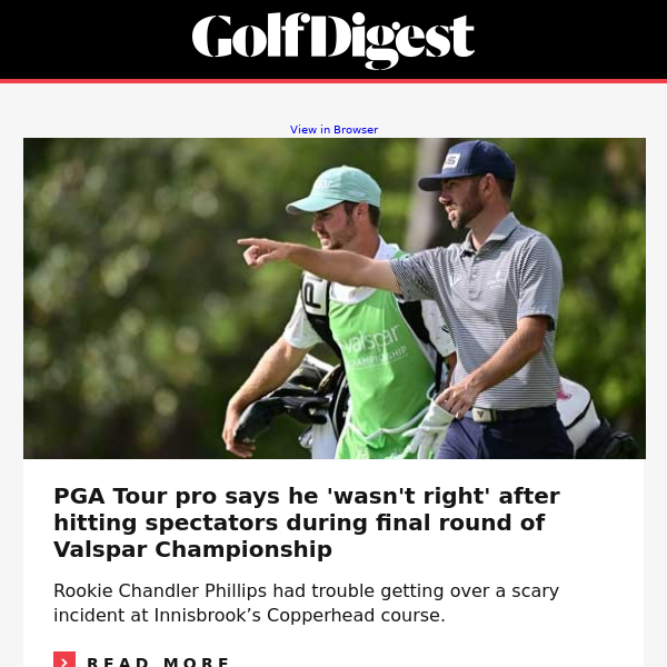 PGA Tour rookie shaken after scary ricochet