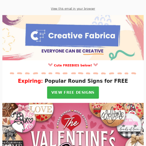 ⏰ Last Call: FREE Valentine's Round Sign Bundle 💗