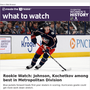 Rookie Watch: Johnson, Kochetkov among best in Metropolitan Division