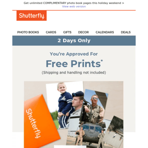 Congrats! Claim unlimited *FREE* prints + BONUS larger sizes on us