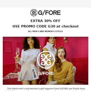 EXTRA 30% OFF G/FORE - TONIGHT