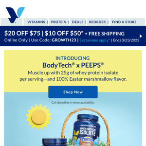 Muscle up with new PEEPS® 🐥 protein!