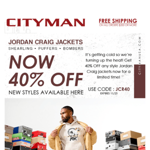 JORDAN CRAIG JACKETS 40% OFF!