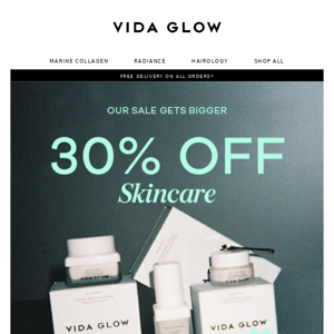 Vida Glow, take a further 10% off skincare