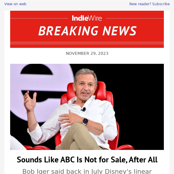 Sounds Like ABC Is Not for Sale, After All