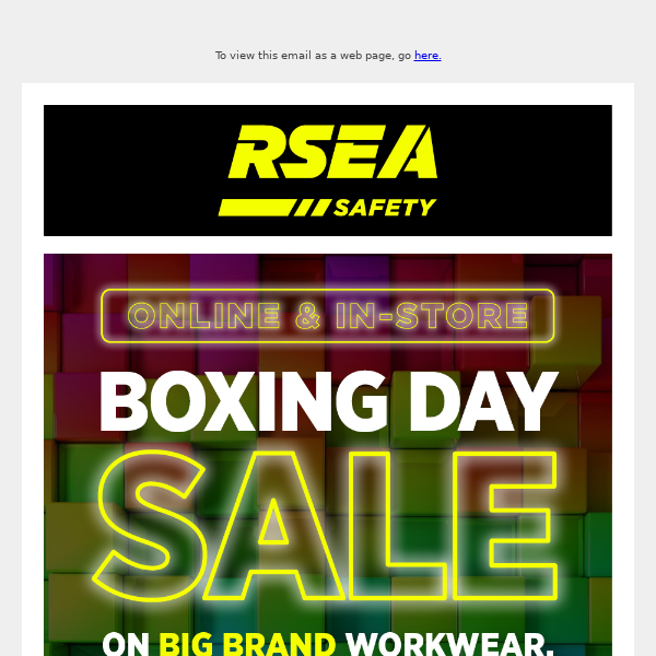 RSEA Safety – Boxing Day SALE - ON NOW!