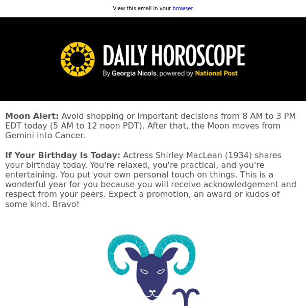 Your horoscope for April 24