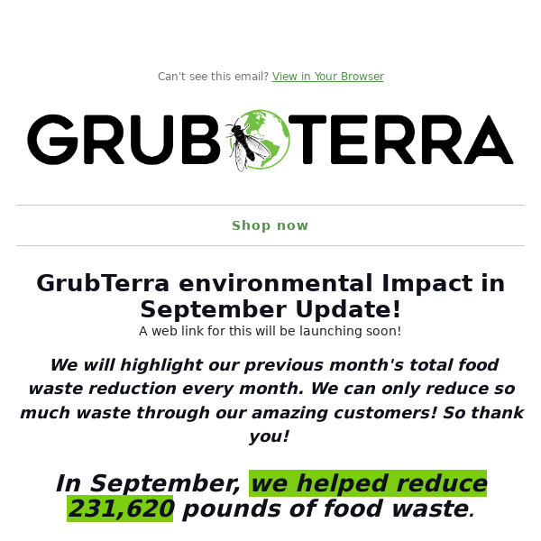 GrubTerra's Remarkable Environmental Impact in September! 🌍