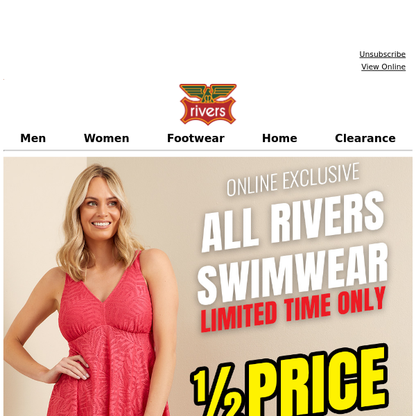1/2* Price Rivers Swimwear Now Online 🏊