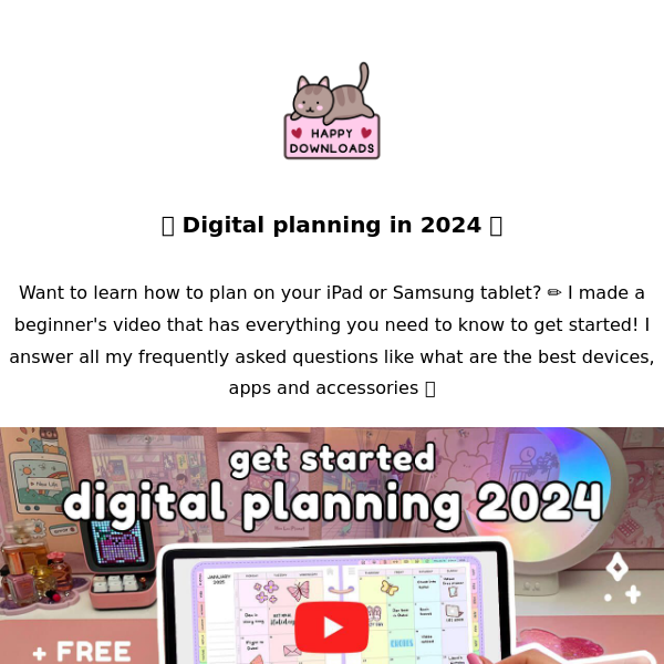 FREE digital planner for 2024 + beginner's video ✏️💗